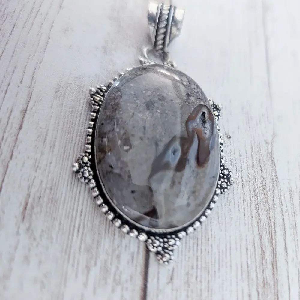 Mudcreek Jasper Ethnic Style Jewelry Pendant 2.75